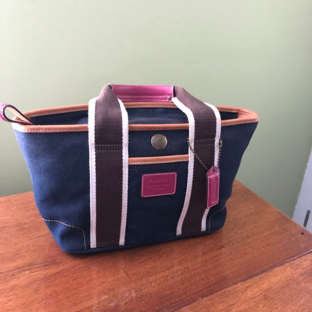 Coach Denim Hampton Weekend Mini Tote Handbag
